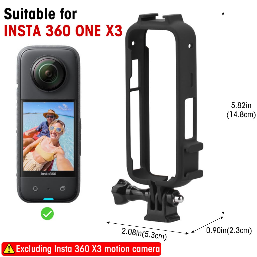 ZORBES® Frame Case for Insta360 One X3 Anti-Scratch Plastic Housing for Insta360 One X3 Protective Frame Case with Cold Shoe Interface Insta360 One X3 Accessories, No Insta360 One X3