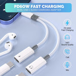 Verilux USB C Splitter Adapter with 60W PD Fast Charging and Type-C Audio Support | Nylon Braided Cable