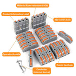 Serplex® 68Pcs Compact Wire Connector Kit SPL-1, 1-1 Inline Splicing Cable Connectors for 28-12 AWG, Reusable Flame-Retardant Electrical Terminals for DIY Wiring, Building Projects/Light Modifications
