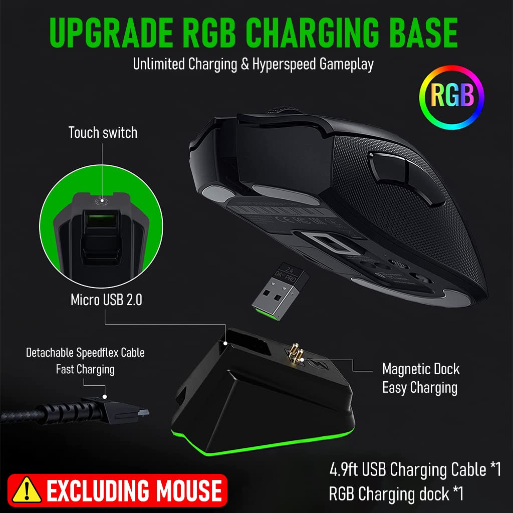 Verilux® Mouse Charging Dock for Razer Naga V2 HyperSpeed, Multi Protection Charging Dock Anti-Slip Base Mouse Charging Dock Compatible with DeathAdder V2 Pro, Naga Pro, Viper Ultimate