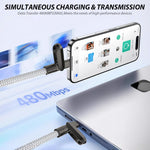 Verilux Type C to C Cable for Fast Charging with Convertible Neck Strap 3.3ft Nylon Braided