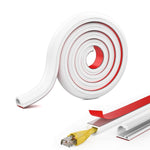 Serplex 6.6ft PVC Cord Cover Floor Cable Hider with Self Adhesive Back-White