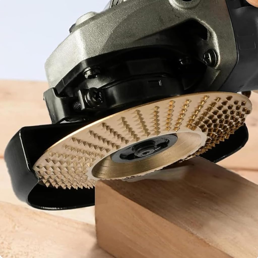 Serplex® 5Pcs Angle Grinder Wood Carving Disc Set, 4 and 4 1/2 Angle Grinder Attachments with 5/8 inch Arbor, Stump Grinder Tool Grinding Wheel Shaping Disc for Wood Cutting, Grinder Cutting Wheel