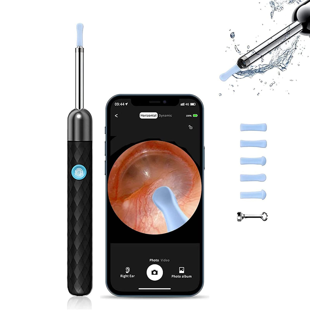 Verilux Ear Wax Remover Tool Kit Camera 6-Axis Gyroscope Ear Cleaner Tool with 6 Ear Spoons & 1 Acne Pin Ear Wax Cleaner Machine 1080P 4mm Otoscope Lens Ear Camera Cleaner for Cleaning Spade