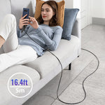 Verilux Type C to Type C Cable for Fast Charging with 5m Length and Nylon Braided Design