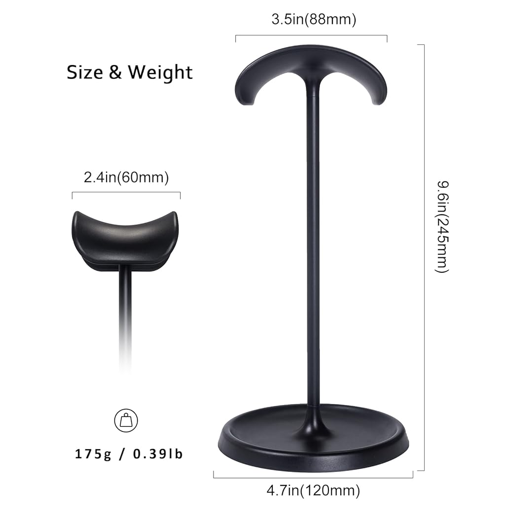 ZORBES® Desk Headphone Stand Minimalism Gaming Headphone Organizer Stand, Headphone Holder with Metal Weighted Base Desk Organizer Universal Headphone Headphone Stand