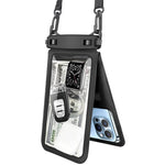 ZORBES® Waterproof Phone Sling Bag for 7'' Phone and Below IPX8 Dual-Pocket Waterproof Phone Pouch with Lanyard Universal Transparent Diving Phone Bag for Phone, Earphone, Keys, Cash