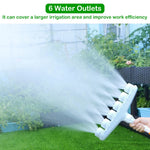Supvox® Garden Water Pipe Sprayer 6 Nozzle Irrigation Sprinkler Larger Irrigation Area Garden Sprayer Nozzle with Flow-Adjustment Connector for Agricultural Irrigation Lawn Garden Watering Plants