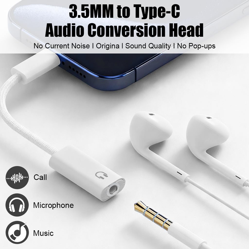 ZORBES USB C to 3.5mm Audio Adapter with 16bit/48kHz DAC