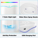 Verilux Humidifier for Room Moisture with 2L Tank and Dual Spray Nozzle | 28dB Quiet 7‑Color Light