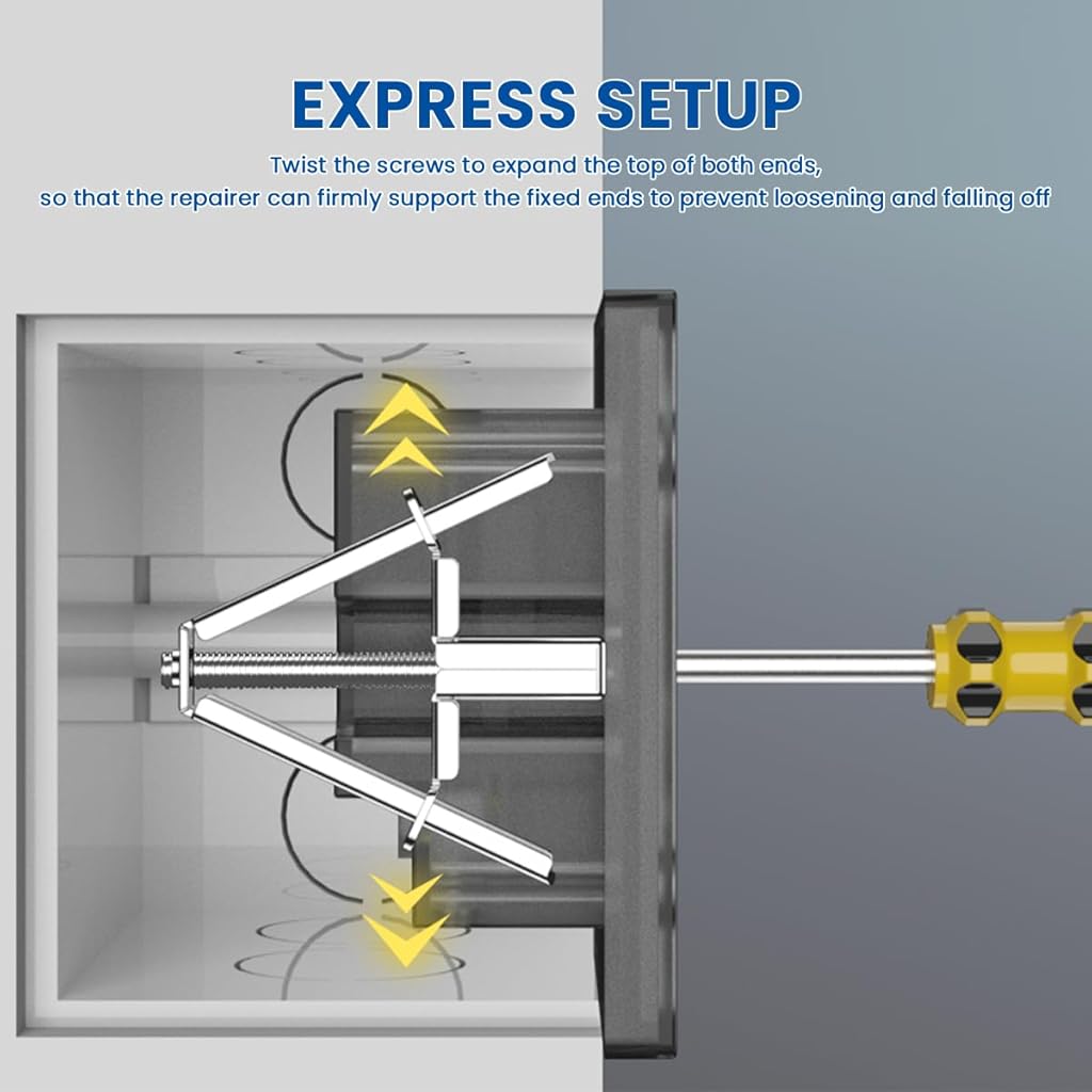 Serplex® Cotton 10Pcs 86/118 Type Switch Socket Cassette Repair, Electrical Box Screws Support Rod Switch Universal Outlet Repairer Wall Mount Switch Box Repair Tool, 48 mm, 4.5 cm