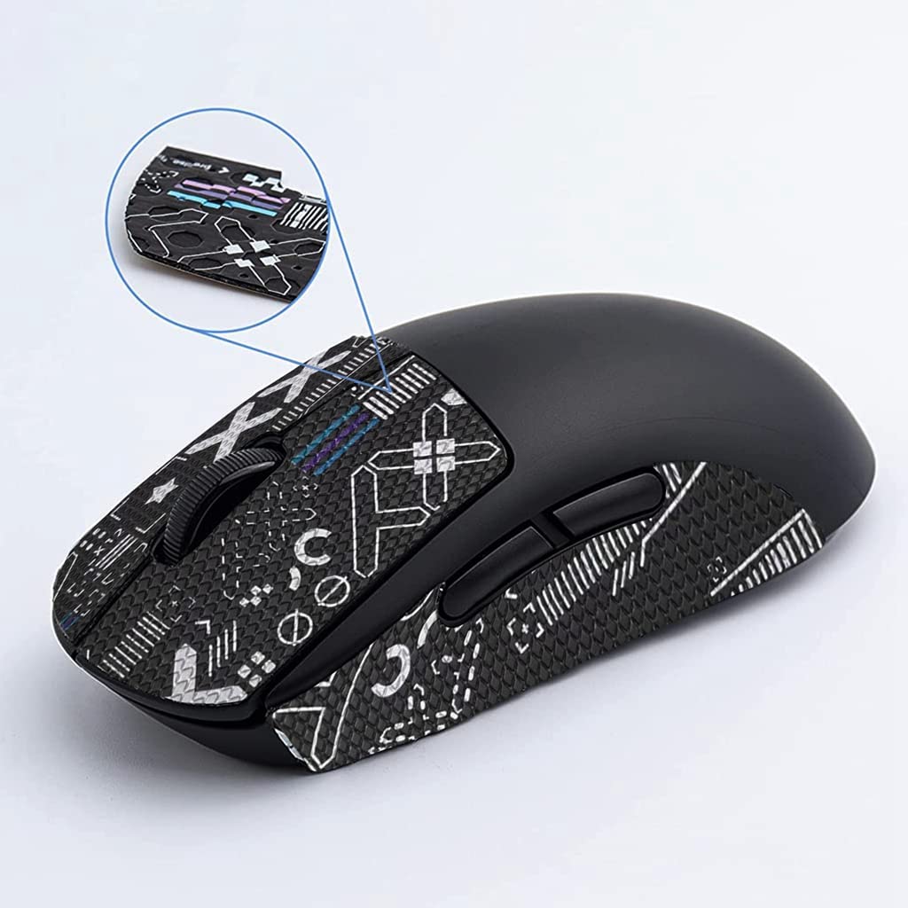 Verilux Mouse Grip Tape for Logitech G Pro Wireless featuring 0.5mm 3D texture | sweat resistant self adhesive design