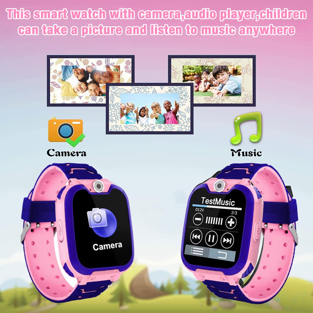 ZORBES® Smart Watch for Kids, HD Touch Screen Smartwatch, Two-Way Phone Calling, Taking Photo, Playing Gaming, Music Player Gift for Teens, Smartwatch Phone for Students (Pink)