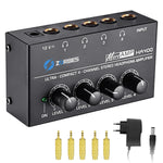 ZORBES® Headphone Amplifier Portable Headphone Mixer 4 Channel Stereo Audio Amplifier Balanced Headphone Mixer Headphone Amplifier for Studio, Podcasting, Professional Music Produce