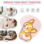 ZORBES® Mouse Pad with Wrist Rest Ergonomic Gel Mouse Pad Smooth Lycra Cover Mouse Pad Kawaii Cartoon Puppy Mouse Pad Gaming Mouse Pad Office Anti-Slip Mouse Pad
