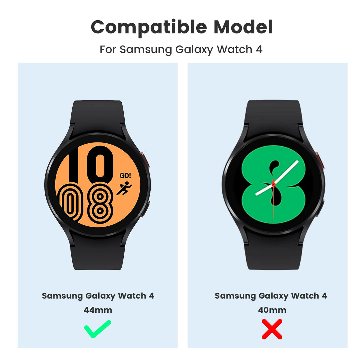 Verilux Black PC Matte Cover Case for Samsung Galaxy Watch 4 44mm with HD Screen Guard