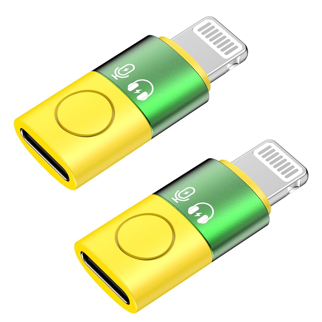 Verilux® 2-Pack Phone Audio Adapter for iPhone 14/13/12 USB-C Female to Lightn-ing Male Earphone Converter, Compatible with Light-ning Headphones