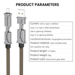 4 in 1 Charging Cable 1.2M (Grey)
