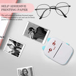 ZORBES® Thermal Printer Paper Roll 15PCS White Self-Adhesive Printing Sticker for Mini Printer Cash Register POS Machine 57mm x 25mm