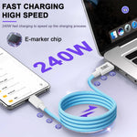 Verilux Type C to Type C Cable for Fast Charging with 100W PD and 6.6ft Silicone Design