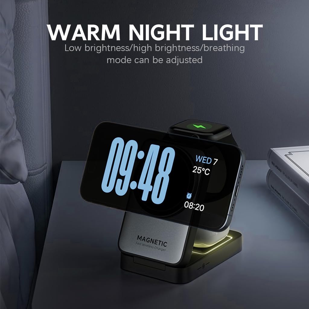 ZORBES® 3 in 1 Wireless Charger for iPhone, iWatch & Airpods 15W