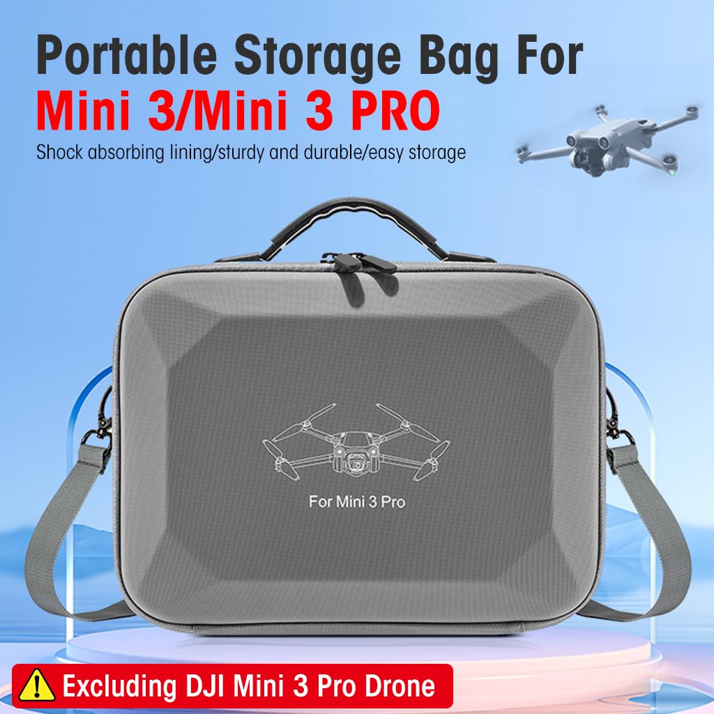 ZORBES® Carrying Case for DJI Mini 3 Pro with Shoulder Strap Hard Case Storage Bag for DJI Mini 3 Pro Accessories Bag Travel Case for DJI Mini 3 Pro Accessories Bags, Not Include DJI Mini 3 Pro