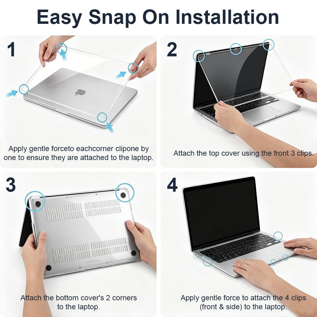 Verilux® Compatible with MacBook Neo Case 13 inch, Clear PC Laptop Cover Case Anti-Scratch Protective Laptop Cover, Ventilated Snap-on Fashion Cover with Front & Back Cover