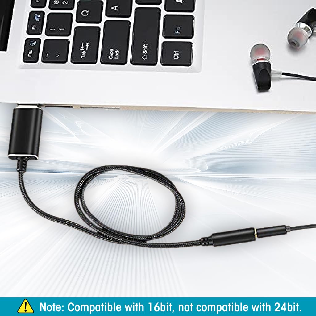 Zeitel® USB to mm Jack Audio Adapter, USB Sound Card USB to