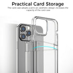 ZORBES Phone Case for iPhone 15 Pro Max with 2 Card Holder and 2mm Lens Protector | Clear Soft TPU Cover