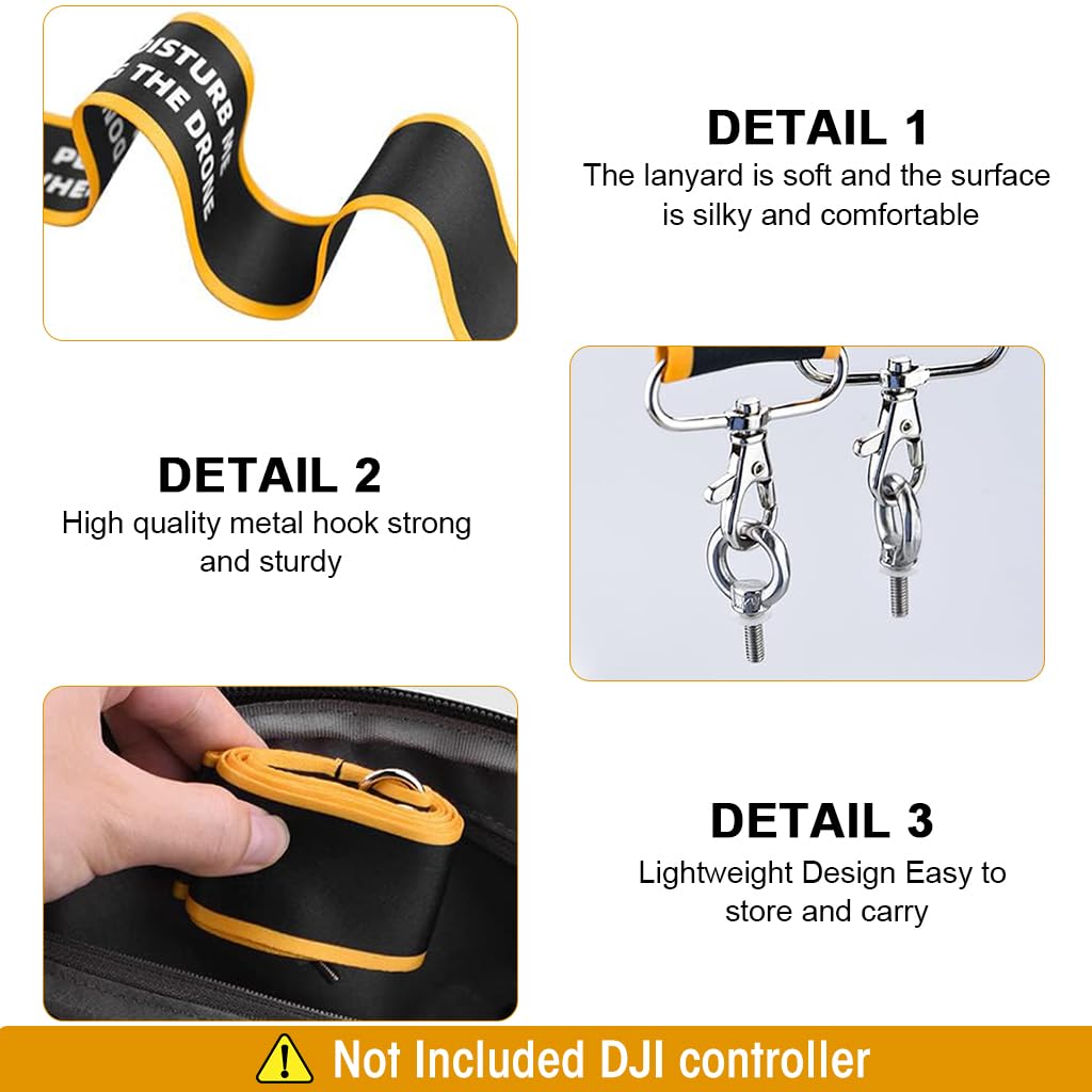 Verilux Neck Strap for DJI Controllers with Dual Metal Rings and Quick Release Buckles 22.8 in