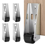 Serplex® 4Pcs Rigid Caster for Heavy Door Robust Metal Caster Silent Screw Fixed 2.68 inches Long Heavy-Duty L Shaped Side Mount Wheels Wooden Door Drooping Rotating Pulley