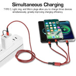 Verilux USB C Cable 5 in 1 for Phone Laptop and Tablet featuring Dual Input Ports & Nylon Braid