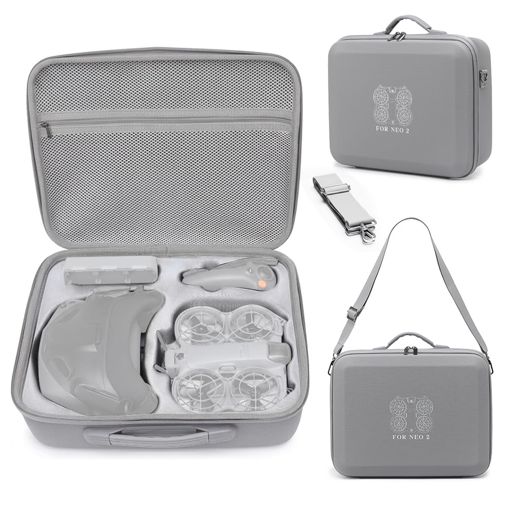 ZORBES® Compatible with Neo 2 Drone, Drone Travel Case Bag Accessories Storage Bag PU Waterprooof Zip -up Carrying Bag with Shoulder Strap Shockproof Custom-fit Storage Bag (Case Only)