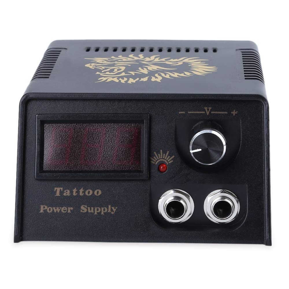 Verilux Complete Tattoo Kit 2 Tattoo Machines Power Supply System (Red, THREE PIN US PLUG)