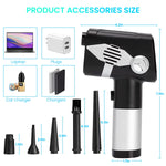 ZORBES® Wireless Duster with 5 Nozzles, 40000 RPM USB Rechargeable Air Duster, Adjustable Speed, Keyboard Duster, Electric Air Blower Duster Cleaner for Car Computer Electronics Cleaning Window Slides