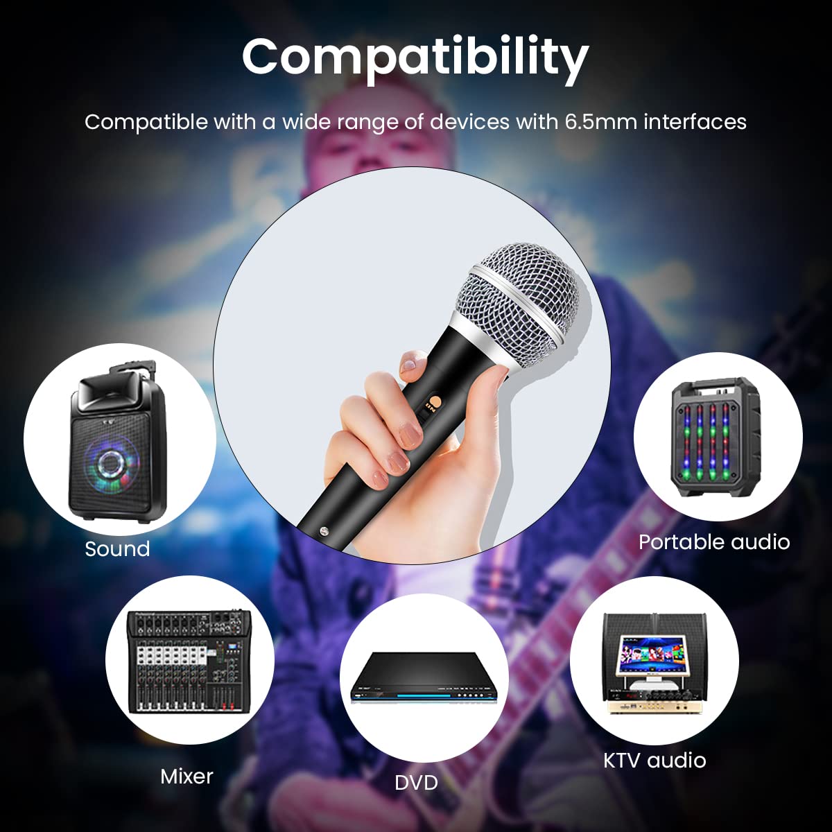 ZORBES® Handheld Wired Microphone, Cardioid Dynamic Vocal Mic with 11ft Cable and ON/Off Switch, Ideally Suited for Speakers, Karaoke Singing Machine, Amp or Mixer, Black