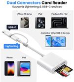 Verilux SD Card Reader for iPhone and iPad with 3 in 1 Dual Slot Design | Supports USB C