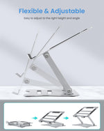 ZORBES® Laptop Stand Laptop Riser Aluminum Folding Laptop Holder for 11-17.3" Laptop Anti-Slip Laptop Riser for MacBook Pro/Air, Surface, Cooling Stand Adjustable Laptop Stand
