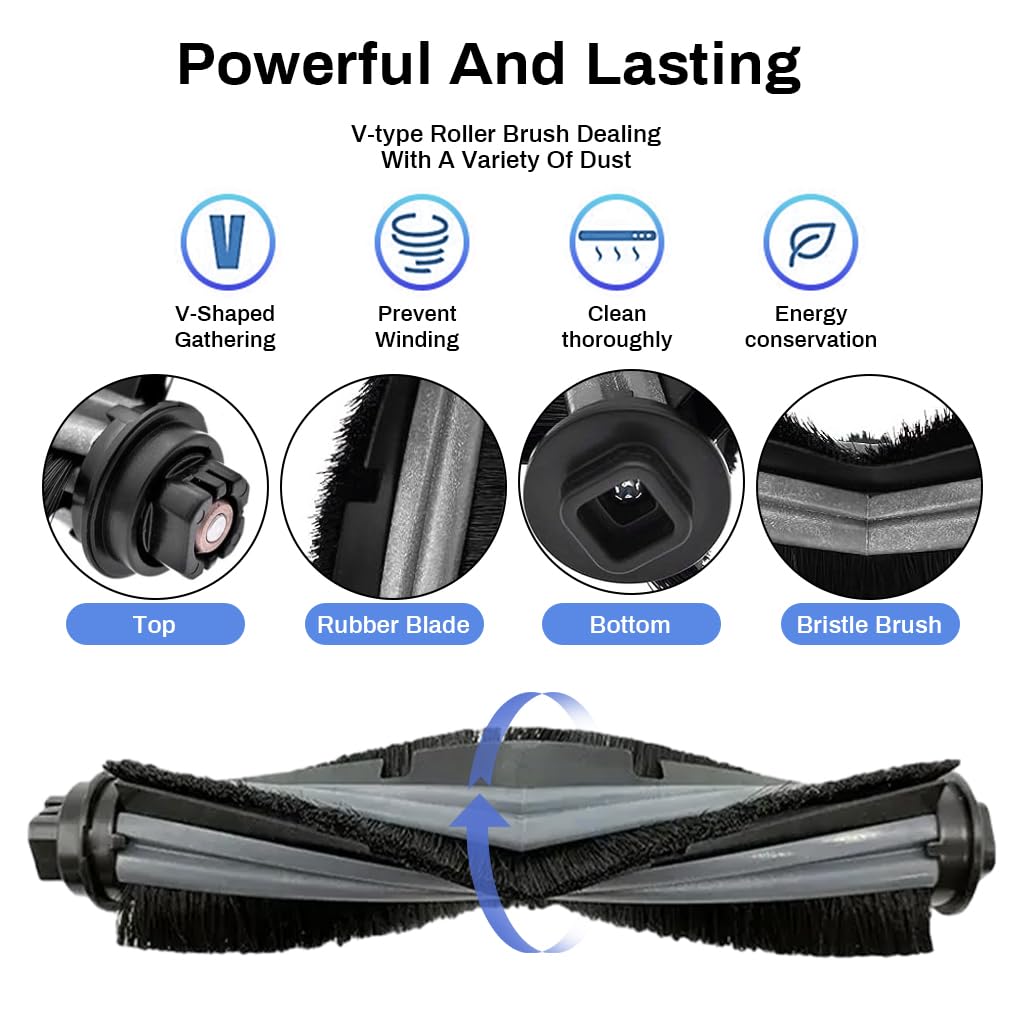Verilux Replacement Accessories for Ecovacs Deebot U2 Pro with 10 PCS Kit | Includes Main Brush Filters and Mop Cloths