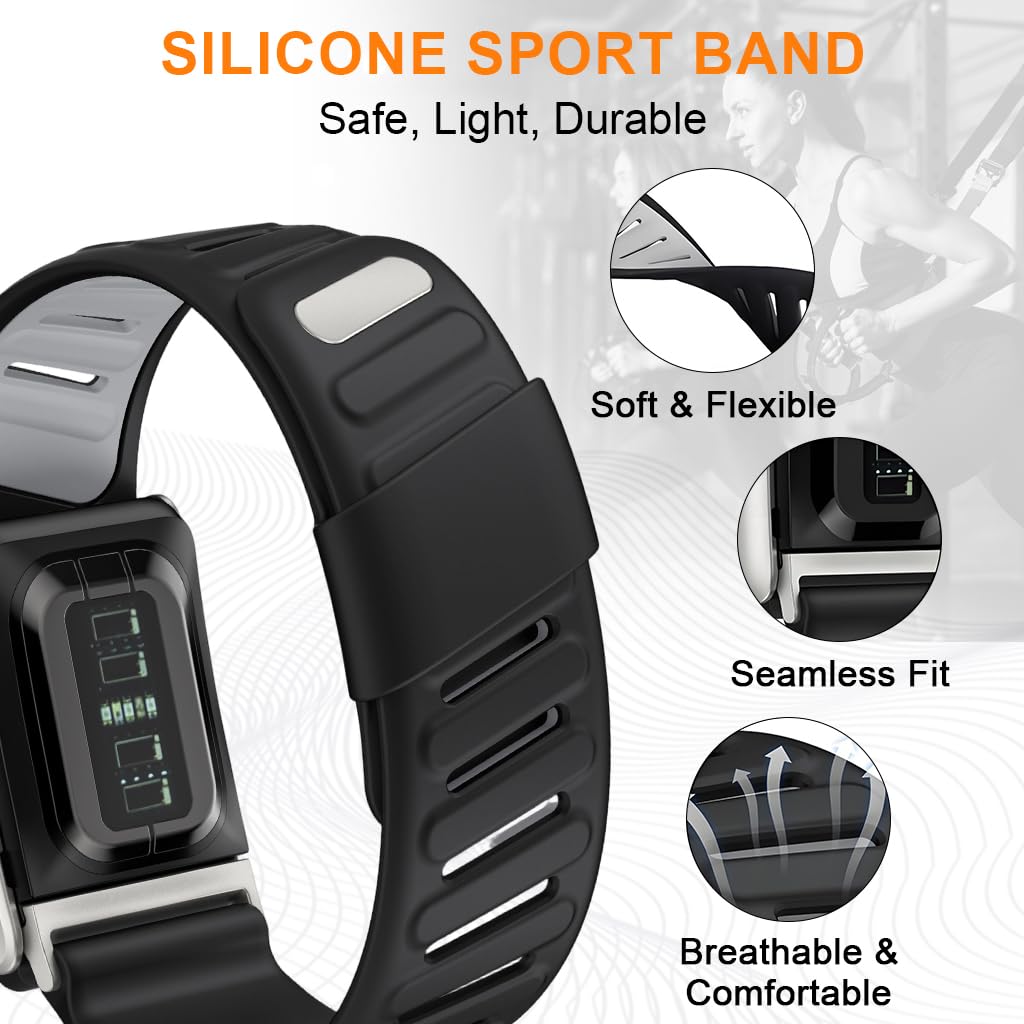 ZORBES® Silicone Sport Band Compatible with Whoop 5.0 Band Strap Men Women, Breathable Sport Adjustable Waterproof Replacement Wristbands Straps for Whoop 5.0 Silicone Band