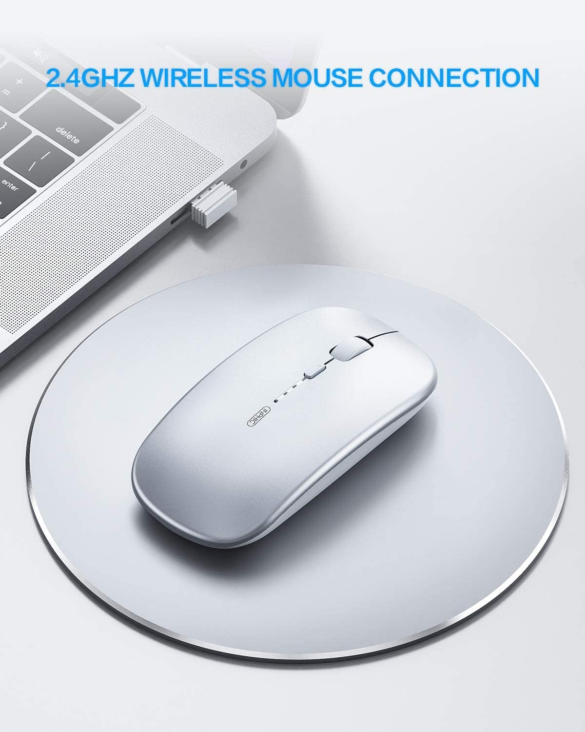 2.4 GHz+ BT 5.0/4.0 Wireless Rechargeable Mouse