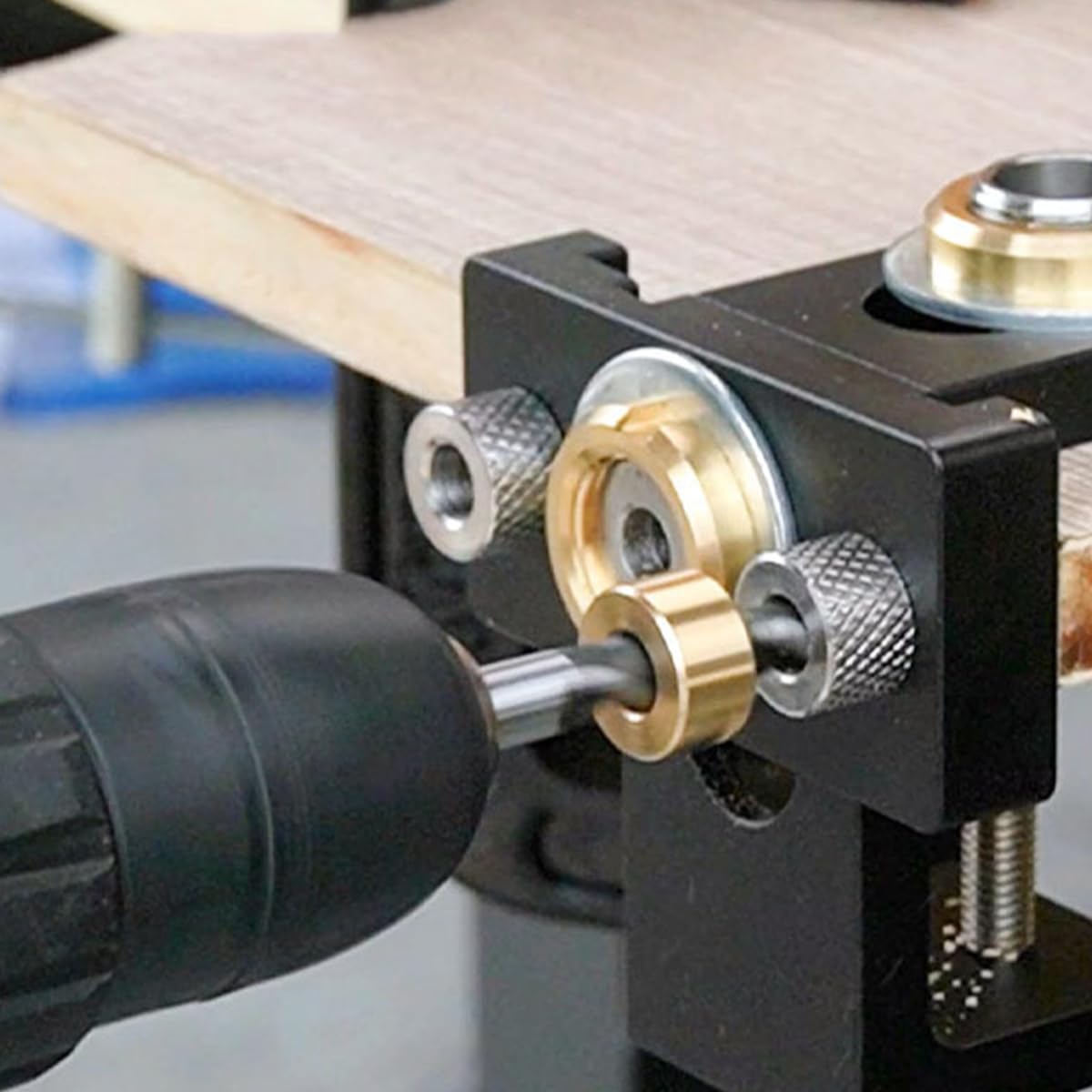 Serplex® 3 in 1 Dowel Jig Drill Kit, Woodworking Dowel Drilling Guide Set with 8/10/15mm Hole Dowel Pins, Adjustable Pocket Hole Jig Kit with Positioning Clip Adjustable Drill Guide Puncher Locator