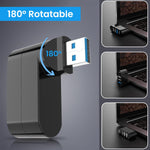 Verilux USB Hub 3.0 for PC and Laptop with 4 in 1 Ports featuring 90° Rotatable Plug Design