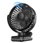 Verilux USB Desk Fan for Stroller and Desk with 5000mAh Battery featuring Clip-On Design | Quiet 4-Speed Cooling