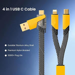 Verilux® 4 IN 1 Type C Cable 4Ft, PD 65W C Type Cable Fast Charging, 27W USB C to Light-ning Cable, 480Mbps Data Transfe for i-Phone 16/16 Plus/16 Pro/16 Pro Max/15, Galaxy S24/S23, MacBook, iPad