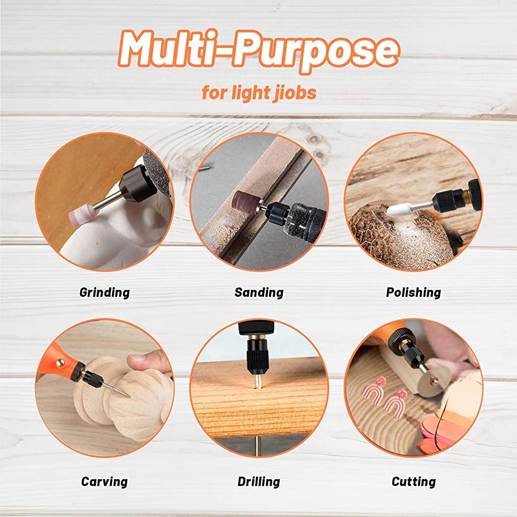 Verilux Mini Grinding Machine, Electric Cordless Rotary Tool, 3.7V Mini Rotary Tool Kit for Handicraft with 55pcs Sanding Accessories, 3 Rotating Speed Adjustable USB Charging Power Rotary Tool for Polishing