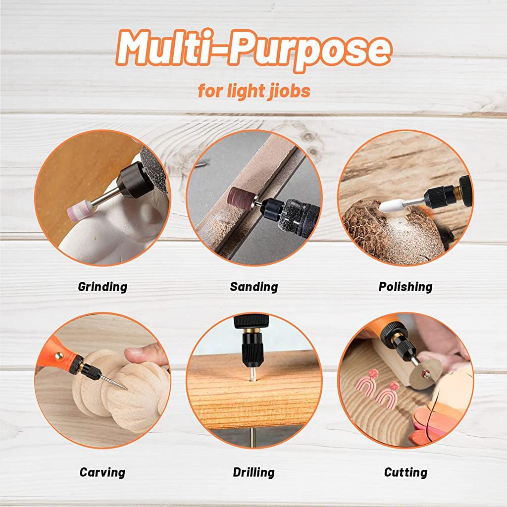 Verilux Electric Cordless Rotary Tool Kit with 55pcs Sanding Accessories and 3 Speed USB Charging | Ideal for DIY Craft Polishing and Sanding