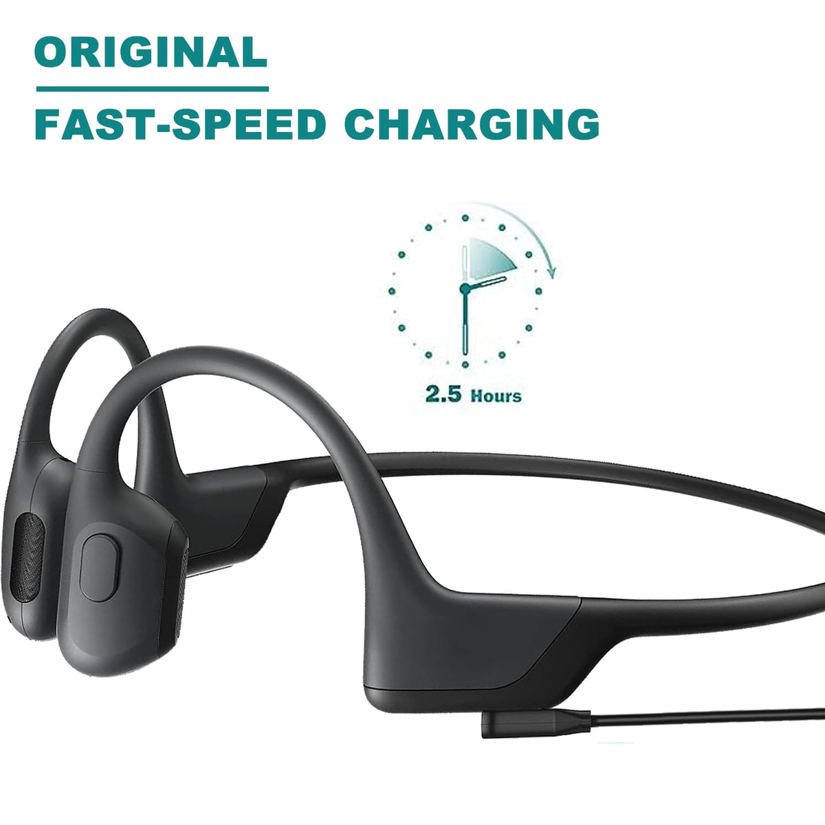 Verilux Magnetic Charging Cable for Shokz Headphones featuring 3.3 ft PVC Cord and Dual Copper Pins