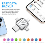 Verilux Pendrive 128GB for iPhone and Android with 4 in 1 USB3.0 Type C Design | Frosted Metal Body