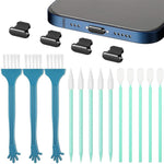ZORBES® Anti Dust Plug for iPhone Smartphone Port Cleaning Brush Kit Cleaning Micro Swabs Cleaning Brush Tool Kit for Phone Speaker, Charging Plug Metal Anti Dust Plug for iPhone 14/13/12/11